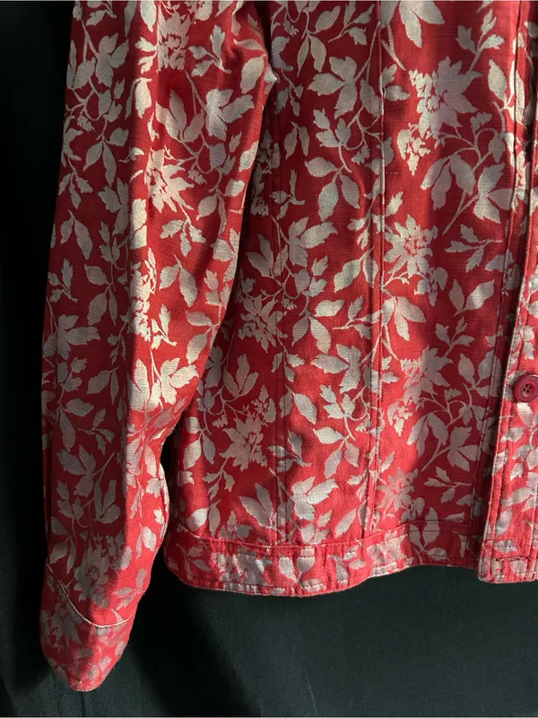 Women’s Vintage Red & Silver Reversible Blazer Jacket MD Size M - Image 6
