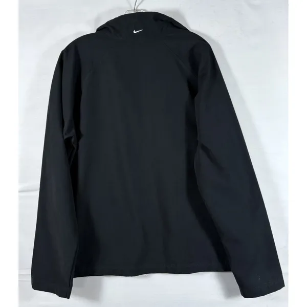 Nike Women's Jacket Black w/ White‎ stripes Vtg 90s Windbreaker Golf XL 16-18 - Image 2