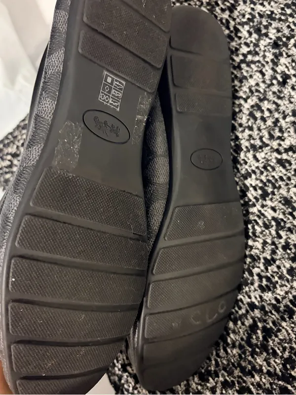 Coach Black Signature Canvas Loafers with Metal Accent - Image 8