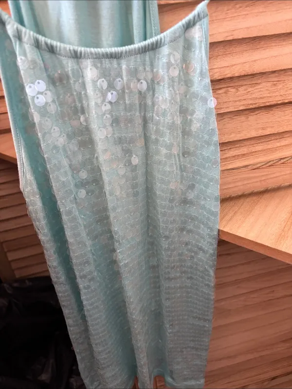 Kenar Seafoam Green Strappy Sequin Front Top Small - Image 2