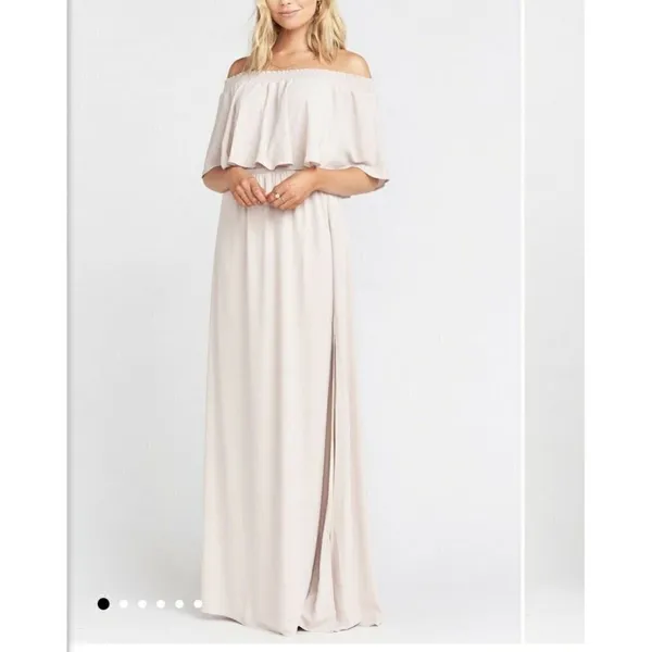 NWT Show Me Your Mumu Hacienda Maxi Dress SMALL Show Me The Ring Crisp beige - Image 3