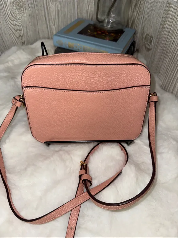 Coach Pebbled Leather Crossbody in Blush Pink - Image 4