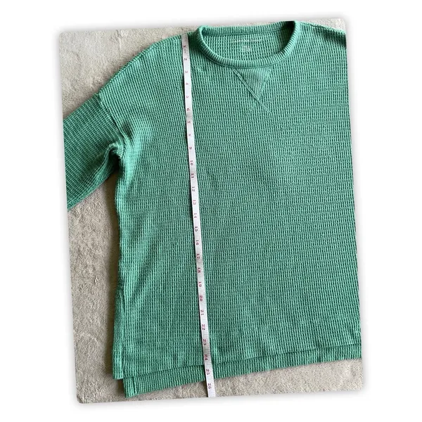 American Eagle Womens Medium Mint Green Waffle Knit Oversized Sweater - Image 3