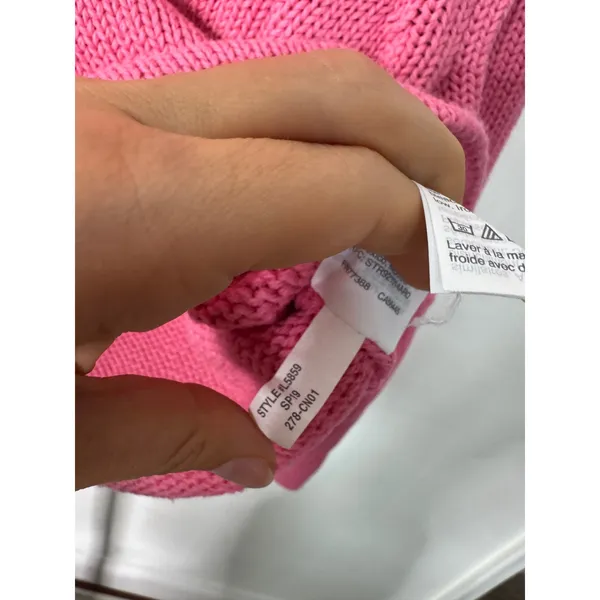 J.Crew Roll Neck Sweater Pink Cotton Shaker Stitch - Image 4