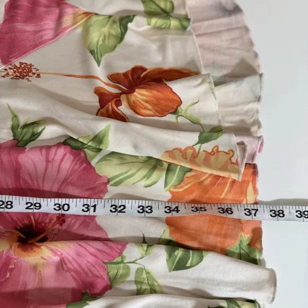 Tommy Bahama Floral Silk shift Dress with Orange and Pink Accents - Image 6