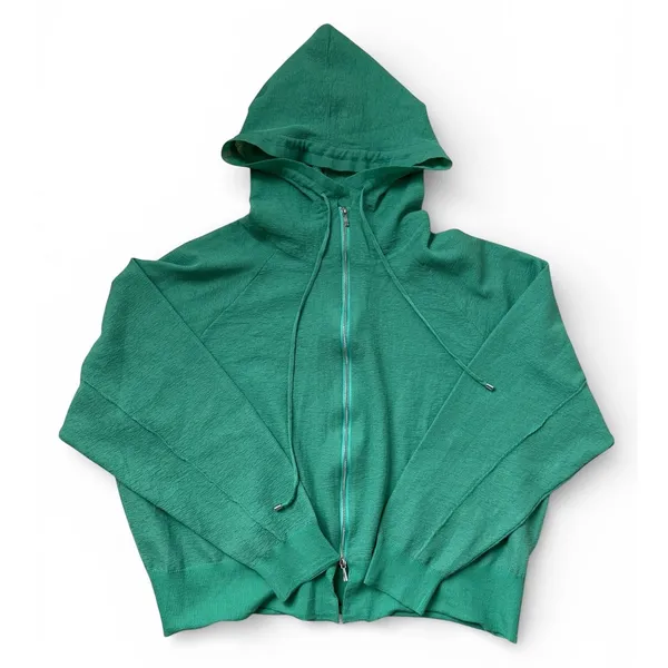 For Me FM2050 Green Lightweight Oversized Boxy Cut Full Zip Hoodie One Size - Image 2