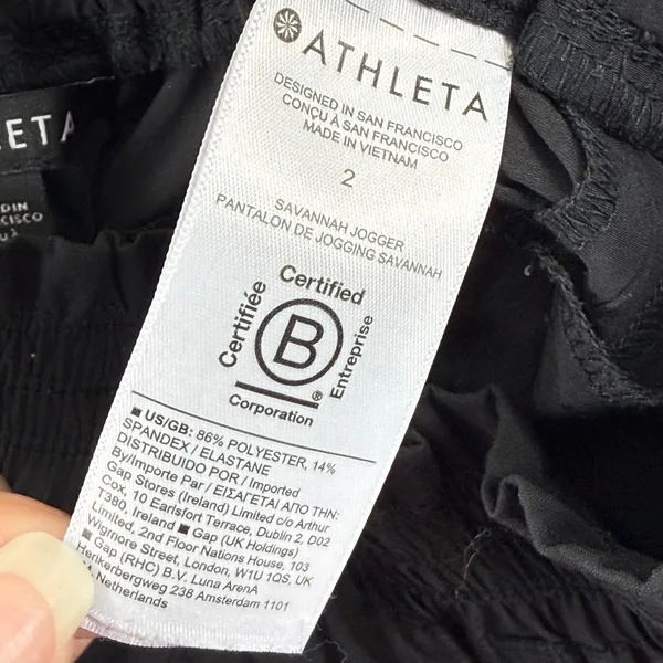 Athleta Savannah Jogger Black High Rise Paperbag Waist‎ Pants Size 2 - Image 7