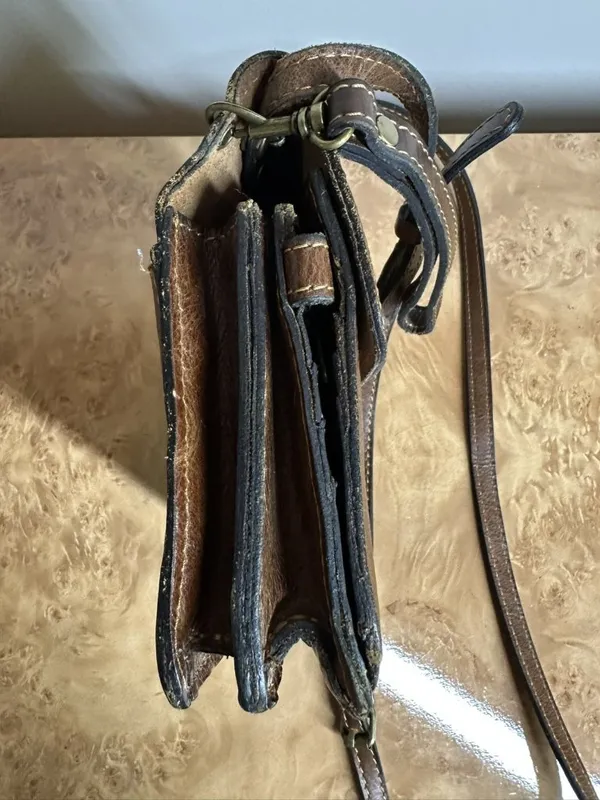 Patricia Nash Distressed Brown Leather Organizer Crossbody Wallet Bag Boho Vinta - Image 6