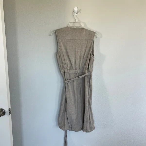 Diane Von Furstenberg DVF Sand Mellany Linen Blend Wrap Dress Size 6 - Image 8