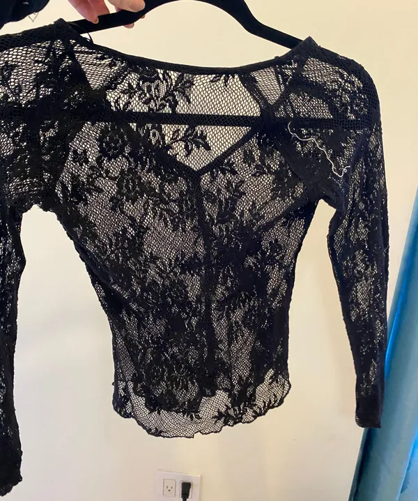 Free People Black Lace Shirt - Image 2