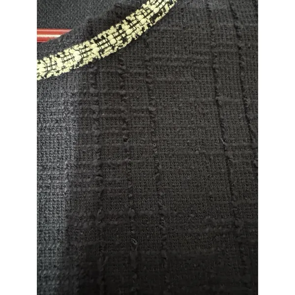 Chic Ann Taylor Loft Sweater Knit Top Womens M Navy Blue Tweed‎ With Silver Trim - Image 9