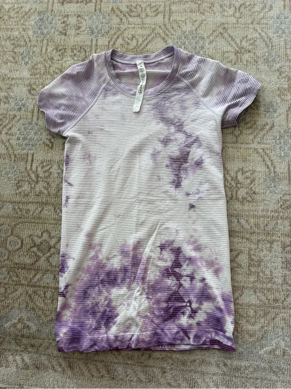 Lululemon Swiftly Tech Short Sleeve Shirt 2.0 in Shibori Stripe Wisteria Purple - Image 2