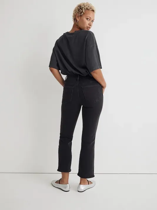 Madewell Black Curvy Kick Out Crop Jean Size 27 - Image 4