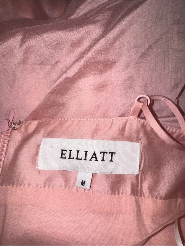 NEW Elliatt Tilly Tiered Maxi Dress blush pale pink satin fabric Sz M - Image 5