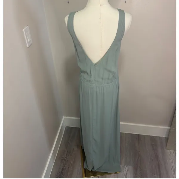 Show Me Your Mumu Kendall Maxi Dress Sage Green V-Back Size Small - Image 9