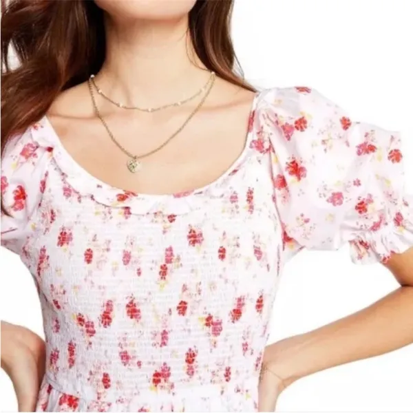 LoveShackFancy X Target Cosette Floral Midi Dress Smocked Cottagecore Lace Pink - Image 7