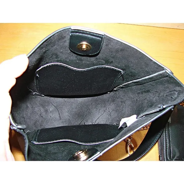 Black Vegan Leather Crossbody Bag With Cellphone Matching Separate Purse 2 In 1 - Image 4