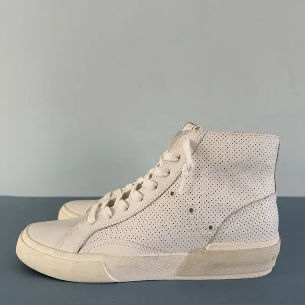 Dolce Vita Zohara White Perforated‎ Leather High Top Sneakers - Image 5