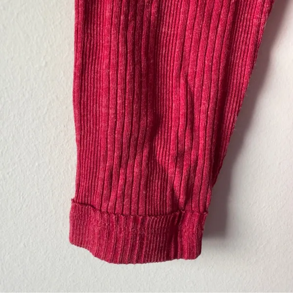 True Craft Red Babydoll Top Long Sleeve round neck cotton blend solid ribbed NWT - Image 7