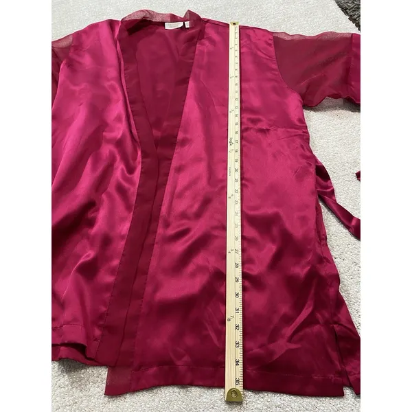 Victoria's Secret Pink Satin Sheer Sleeve Tie Waist Kimono Robe One Size - Image 12