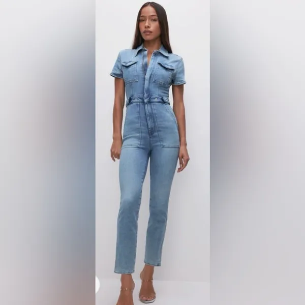 Good American Fit for Success Denim Jumpsuit - Image 3