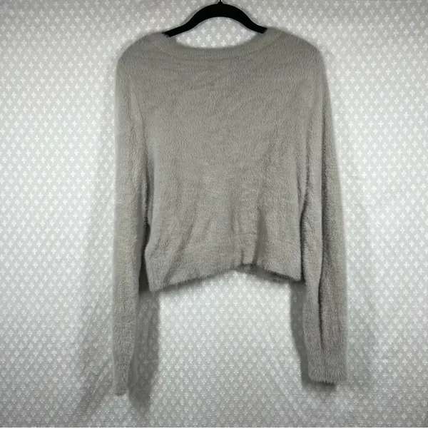 Aerie Cream Taupe Fuzzy Crop‎ Button Cardigan - Image 5