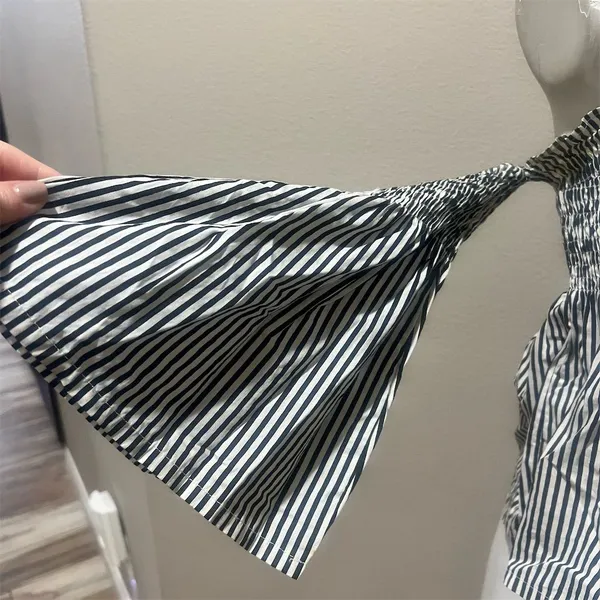 Faithfull The Brand Women's Off-Shoulder Striped Crop Top Size M - Image 2