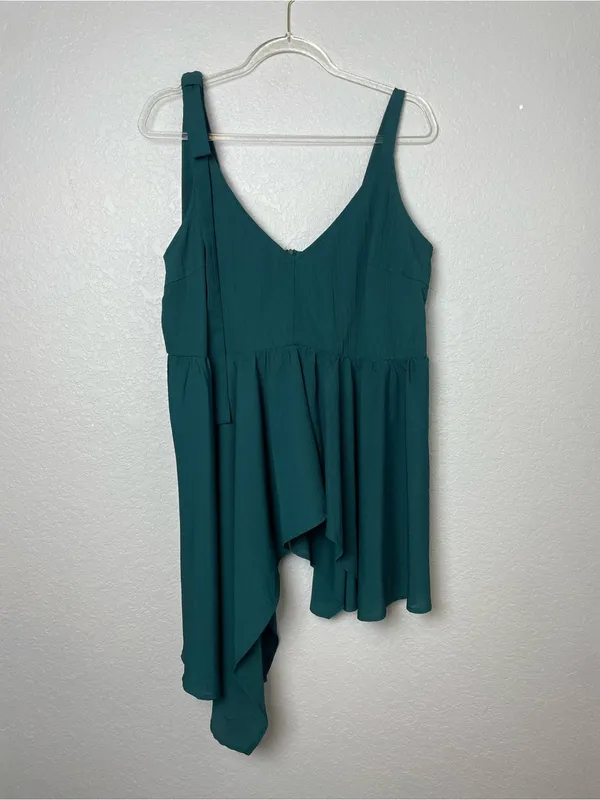 Bnwt! Joyfolie Michelle Assymetrical Textured Deep Teal Sleeveless Tank Top Sz L - Image 2