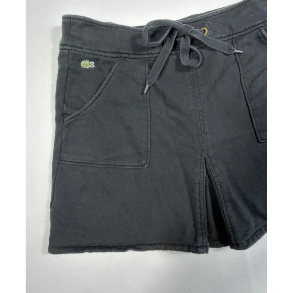 Lacoste Women's Black Sweatshirt Cotton Y2K Mini Skirt‎ Comfy Cute Size 34 Small - Image 2