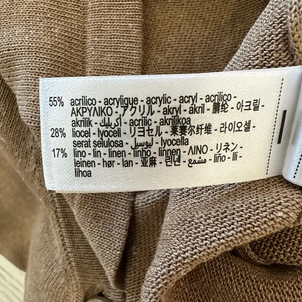 Zara L Knit Vest Top longline V-neck button-up front sleeveless sweater linen - Image 5