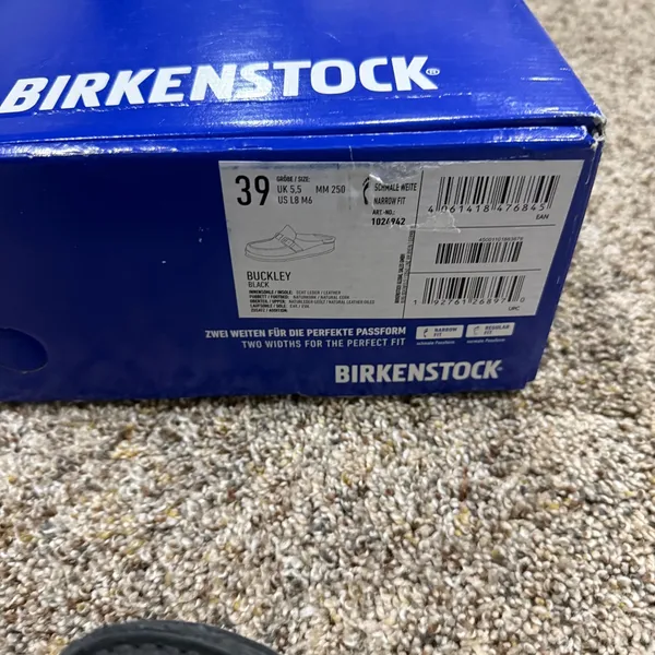Birkenstock New w Box Buckley Black Suede Leather Narrow Width EU 39 (US L8, M6) - Image 5