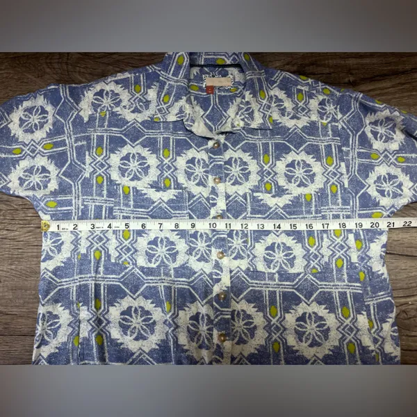 Anthropologie Pilcro Size S Blue Green Batik Long‎ Sleeve Button Up Top - Image 4