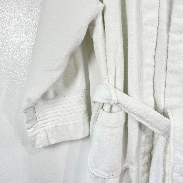 Lauren Ralph Lauren Terry Cloth Robe Women Large White Cotton Belted Spa Classic - Image 5