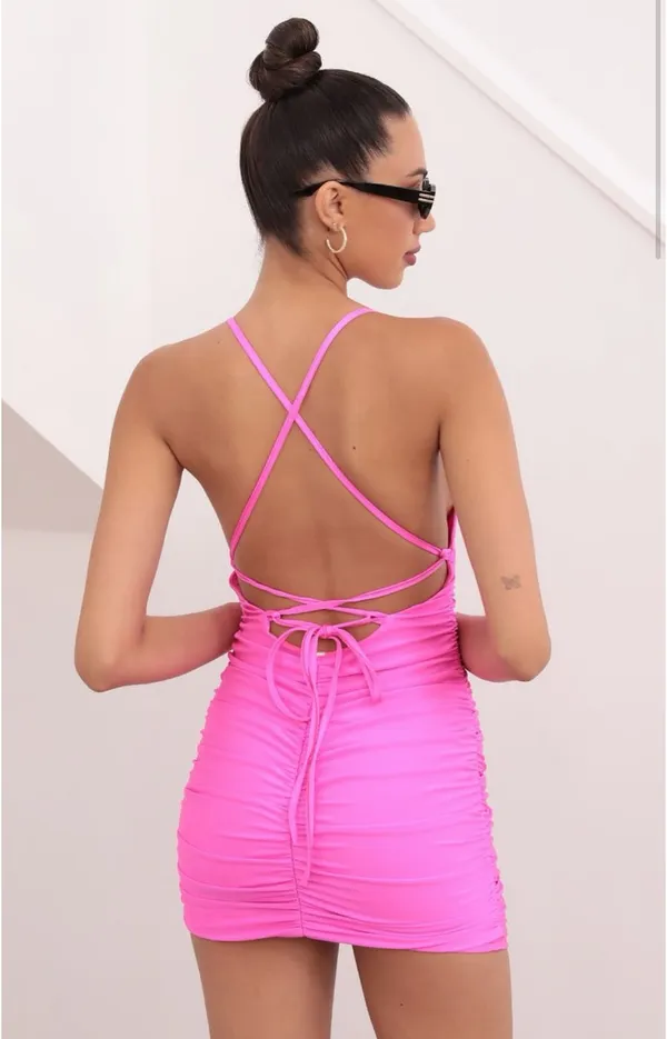 Lucy in the Sky Mini Dress Pink - Image 2