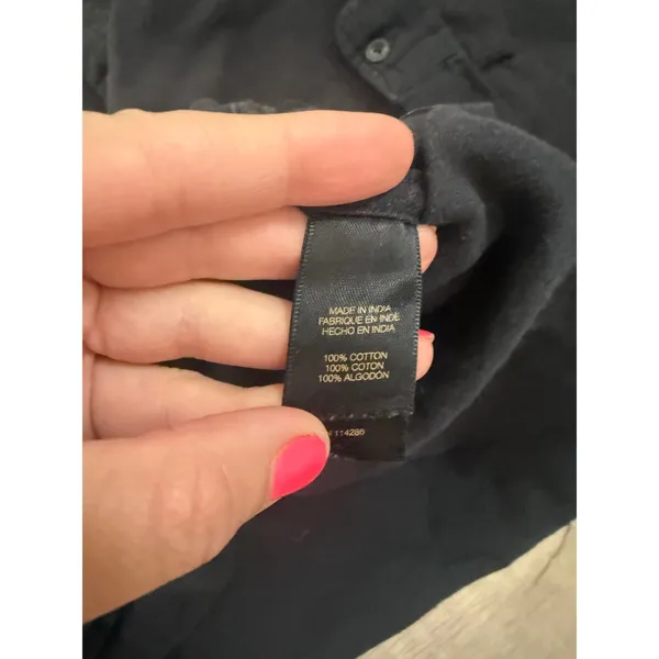 Frye Women's Large Black Button Up Shirt 100% Cotton Western Workwear - Image 3