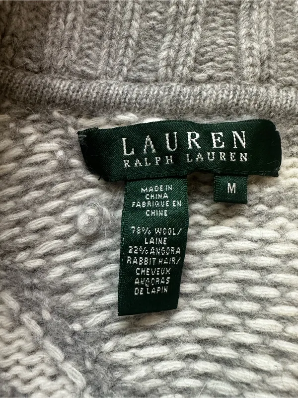 Lauren Ralph Lauren Shawl Collar Cardigan Toggle Wool Angora Southwestern Boho - Image 3
