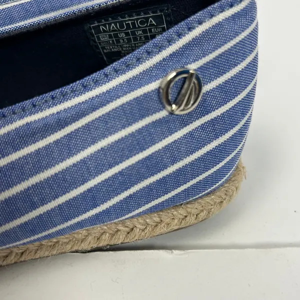 Nautica Idelle Blue White Striped Espadrille Flats Knotted Bow Womens‎ 9.5 - Image 11