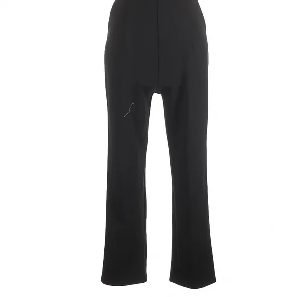 Lulus Black Leilani Ruffled Jumpsuit V-Neck Tapered Leg Size Large Party - Image 7