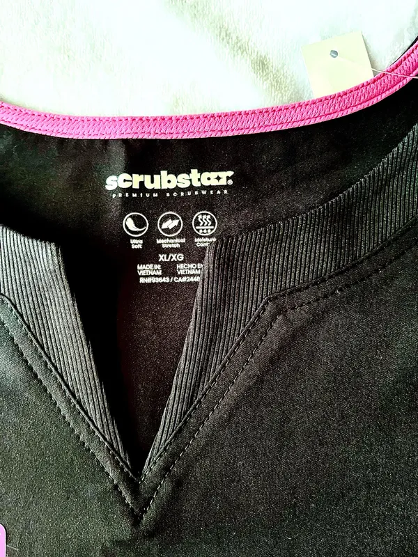 Scrubstar Scrub Top-Black-XL-NWT - Image 2