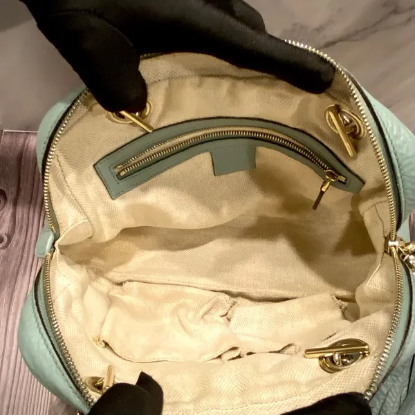 Gently Used - Gucci Soho Chain Shoulder Bag In Light Blue - Image 5