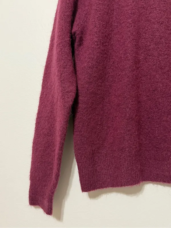 Zara Burgundy Sweater Size Small Acrylic Wool Fall Winter Autumn Jumper Pullover - Image 5