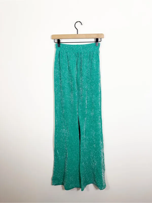 NWT Frankie’s Bikinis Johnson Terry Lurex Sweatpants Mistletoe Green Large - Image 5