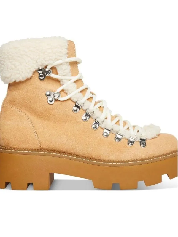 Steve Madden Cycloneee Womens Faux Leather Block Heel Hiking Boots Gorpcore - Image 4