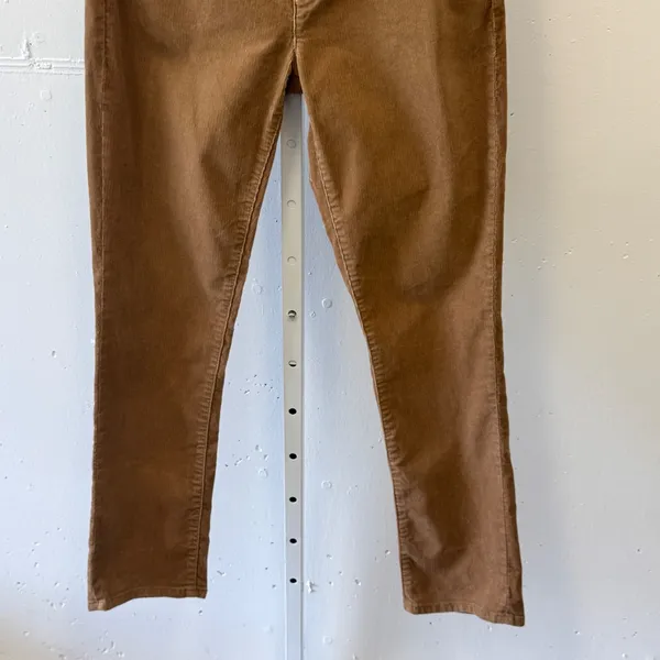 Lands End Womens Mid Rise Straight Corduroy Pants Camel Brown Size 6 Stretch - Image 4