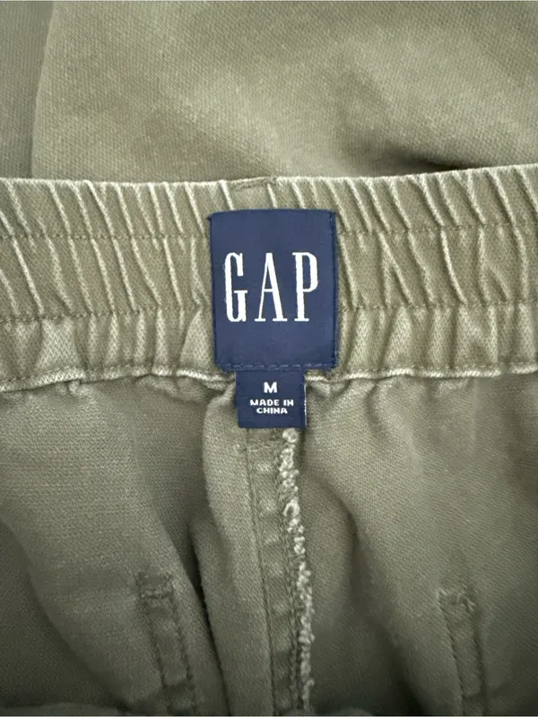 Gap Mid Rise Utility Twill Jogger Pants Olive Green Medium - Image 6
