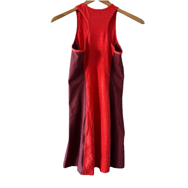 Outdoor Voices Athena Colorblock Tank Dress Small Red‎ Maroon Racerback Athletic - Image 3