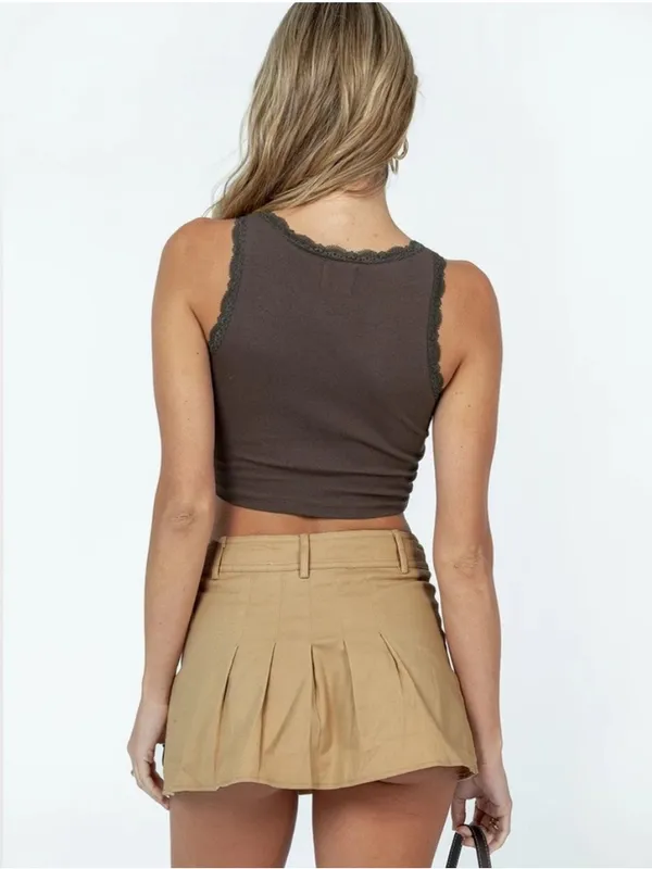 Princess Polly Amira Mini Skirt in Beige Size 2 New with tag - Image 7