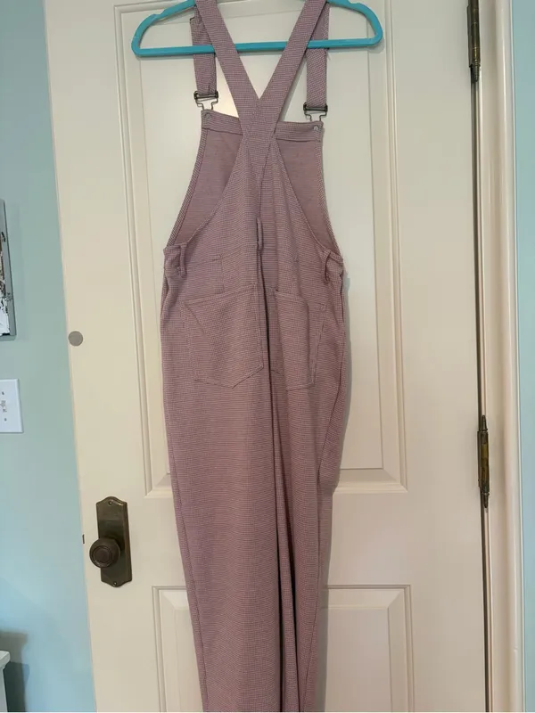 Polagram Pink Dusty Rose Houndstooth Overalls Size S - Image 2
