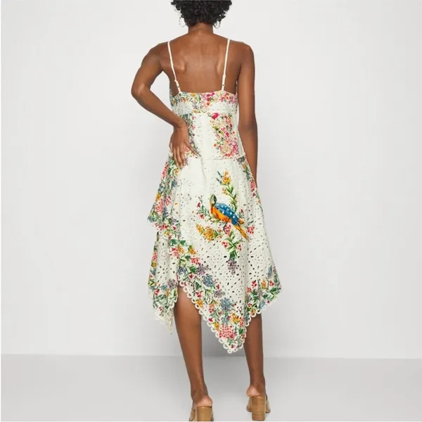 Farm Rio Scarves Eyelet Midi Dress - Image 2