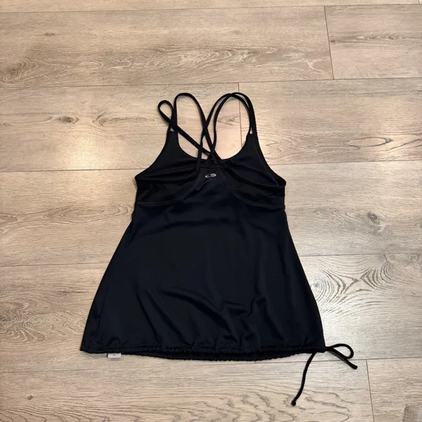Champion‎ C9 Tank Top Womens Size Small S Black Built in Bra Drawstring Bottom - Image 3